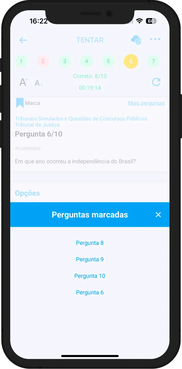 Marque as perguntas no PDF do teste Simulado Concurso Polícia Civil de Minas Gerais Investigador de Polícia ou guarde as perguntas que não consegue responder através do nosso recurso.