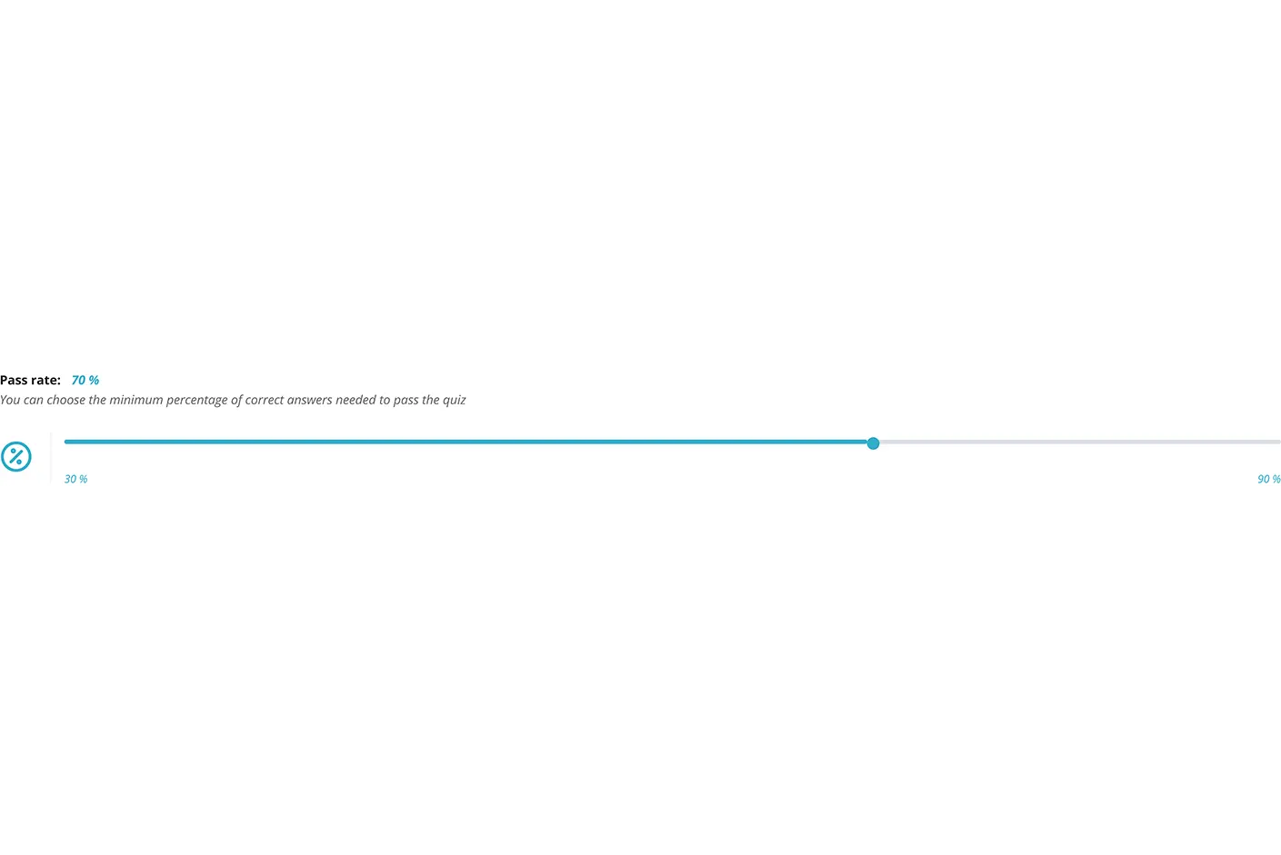 Custom passing score selector of Yukon Assessment of Educational Achievement (YAE) Practice Test practice test