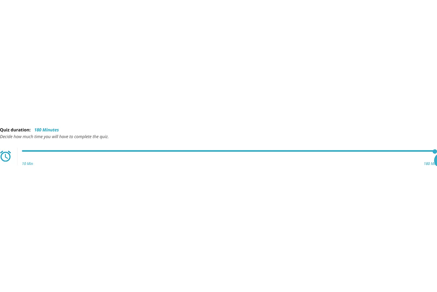 Custom duration selector of Thomas TEIQue Test practice test