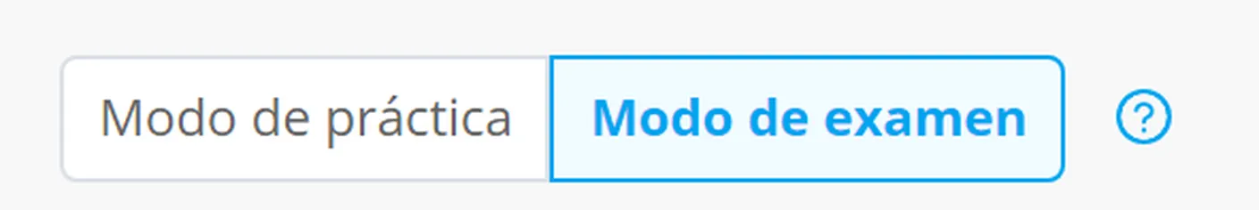 There is a screenshot of exam mode select for Test De Aptitudes practice test There is a screenshot of exam mode select for Test De Aptitudes practice test
